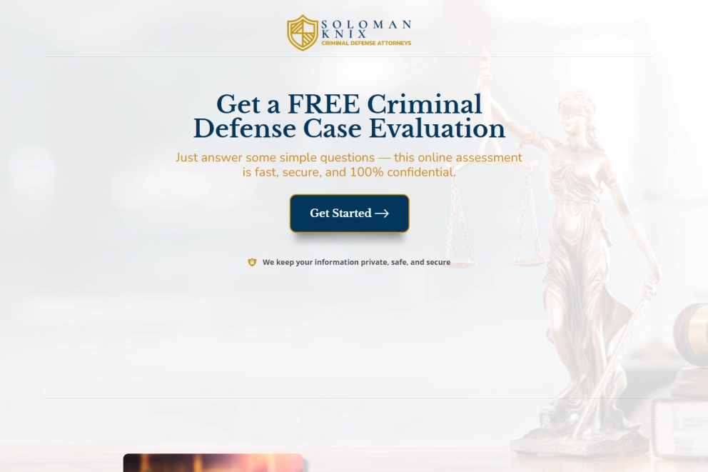 Criminal Defense Lead Generation Landing Page