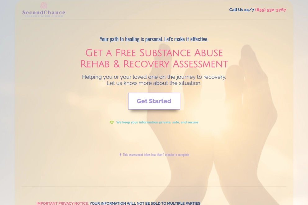 Drug Rehab Lead Generation Landing Page