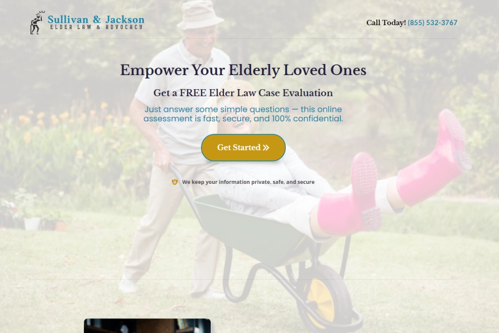 Elder Law Lead Generation Landing Page