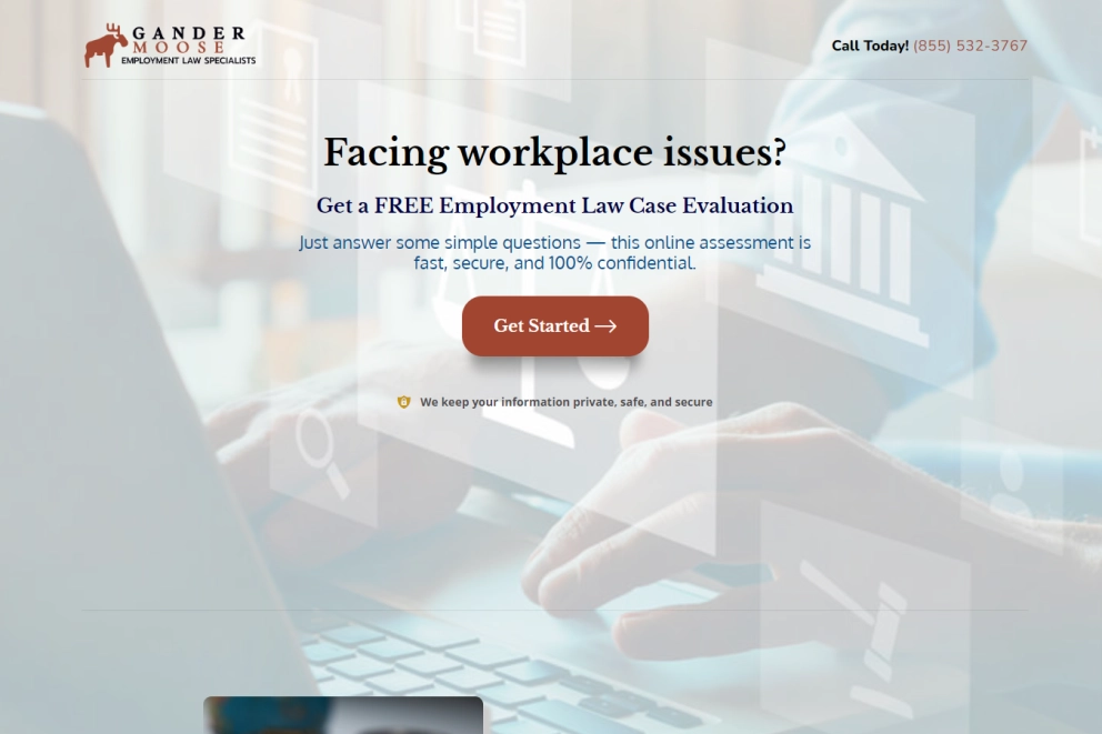 Employment Law Lead Generation Landing Page
