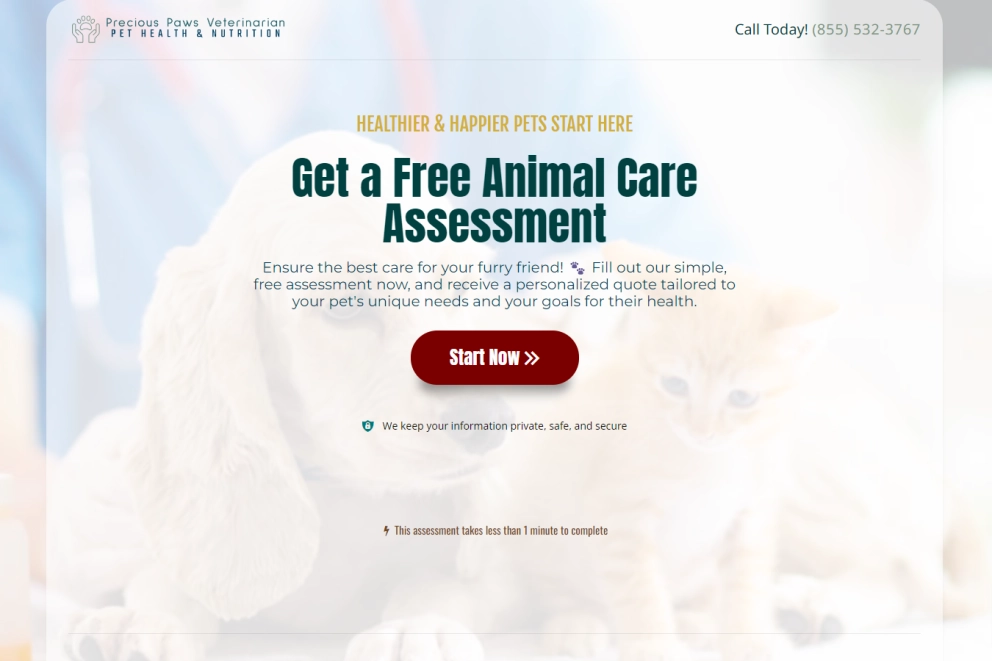 Veterinarian Lead Generation Landing Page